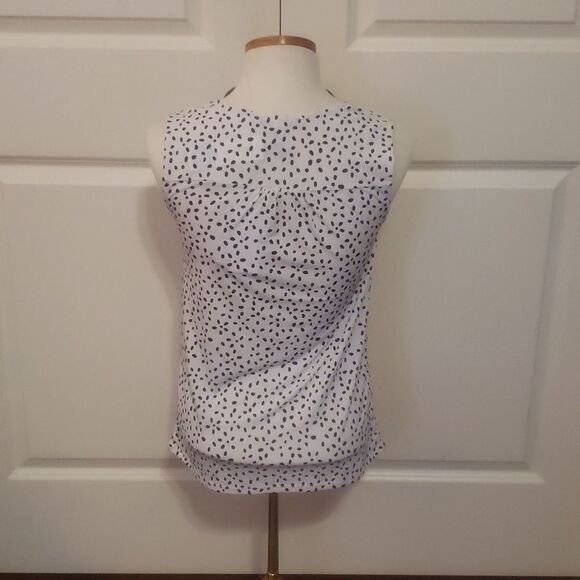 41 Hawthorn Annie SL Cowl Neck‎ Blouse Shell Polka Dot White and Black Size XS - Picture 2 of 4